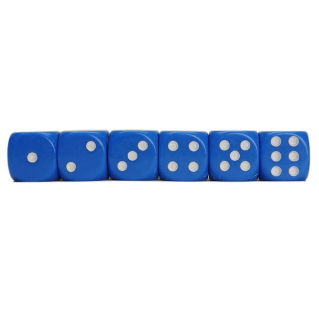 WE Games dés Bleus Opaques - Ensemble de 6 - Coins Arrondis