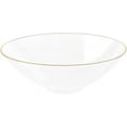 thumbnail image 2 of (90 PACK) EcoQuality 16 oz Clear Plastic Round Bowls with Gold Rim - Disposable Plastic Soup Bowls, Heavy Duty Plastic Salad Bowls, Dessert Bowl for Baby Showers, Weddings, Birthday Party, 2 of 3