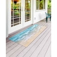 thumbnail image 2 of Teal Blue Water Ripple Front Door Mat Ocean Beach Summer Coastal Scenery Welcome Doormat Indoor Outdoor Entrance Floor Mat Non-Slip Washable Runner Rug for Front Porch Decor 18x47 Inch, 2 of 6