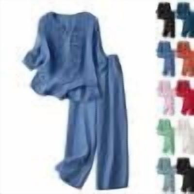 Womens 2 Piece Sets Cotton Linen Boho Embroidered Tops Wide Leg Palazzo Pants Matching Summer Casual Gauze Outfits,Blue,3XL