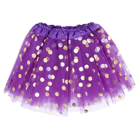 FOMIYES 1Pack Kids Sequin Skirt Puffed Tulle Design for Banquet Girls Ballet Tutus 30In Length