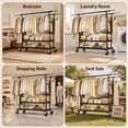 UNTIMATY 670 lbs Heavy Duty Clothes Rack with Wheels and Adjustable ...