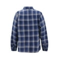 thumbnail image 2 of Men's Casual Flannel Button Up Plaid Fleece Warm Sherpa Lined Lightweight Jacket (Royal Blue, 3XL ), 2 of 3