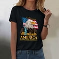 thumbnail image 2 of 4th of July Shirts for Women American Flag 1776 Graphic Tees Casual Cap Sleeve USA Patriotic Tops Black,3XL, 2 of 6