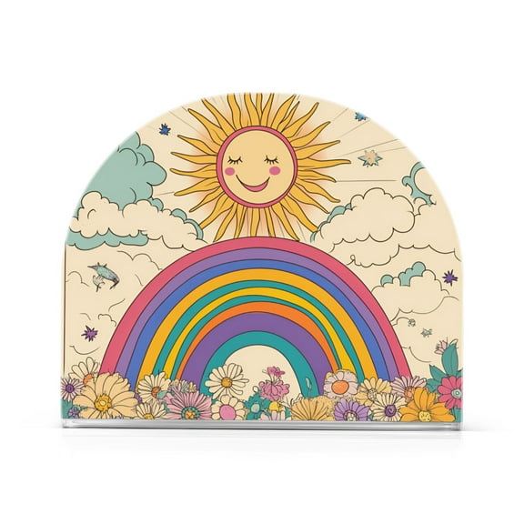 Yayeee Napkin Holder for Table Kitchen Paper Tissue Organization, Beige Rainbow