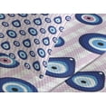 thumbnail image 4 of Ambesonne Evil Eye Quilted Bedspread Set 3 Pcs, Bead Shapes Checkered, King Size, Pale Pink Blue White, 4 of 5