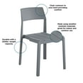 thumbnail image 4 of Novogratz Chandler Dining Chairs, Indoor/Outdoor, 4-Pack, Charcoal, 4 of 5