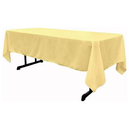 

Rectangular Polyester Poplin Fabric Reusable Party Tablecloth (Banana Yellow 60 Wide x 120 Long)