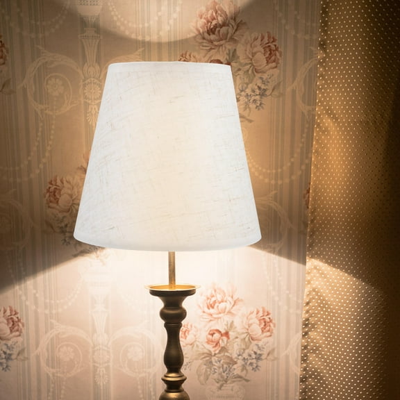 ULTNICE Lamp Shade Clip On Bulb White Fabric 1Pack 5.5x5.5x5.1in
