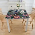 thumbnail image 3 of COMIO Beautiful Peacock with Tropical Japanese Flowers Tree Spring Surface Textures Decorative Rectangular Outdoor Picnic Camping and Indoor Kitchen Dining Party Tablecloth White, 3 of 7