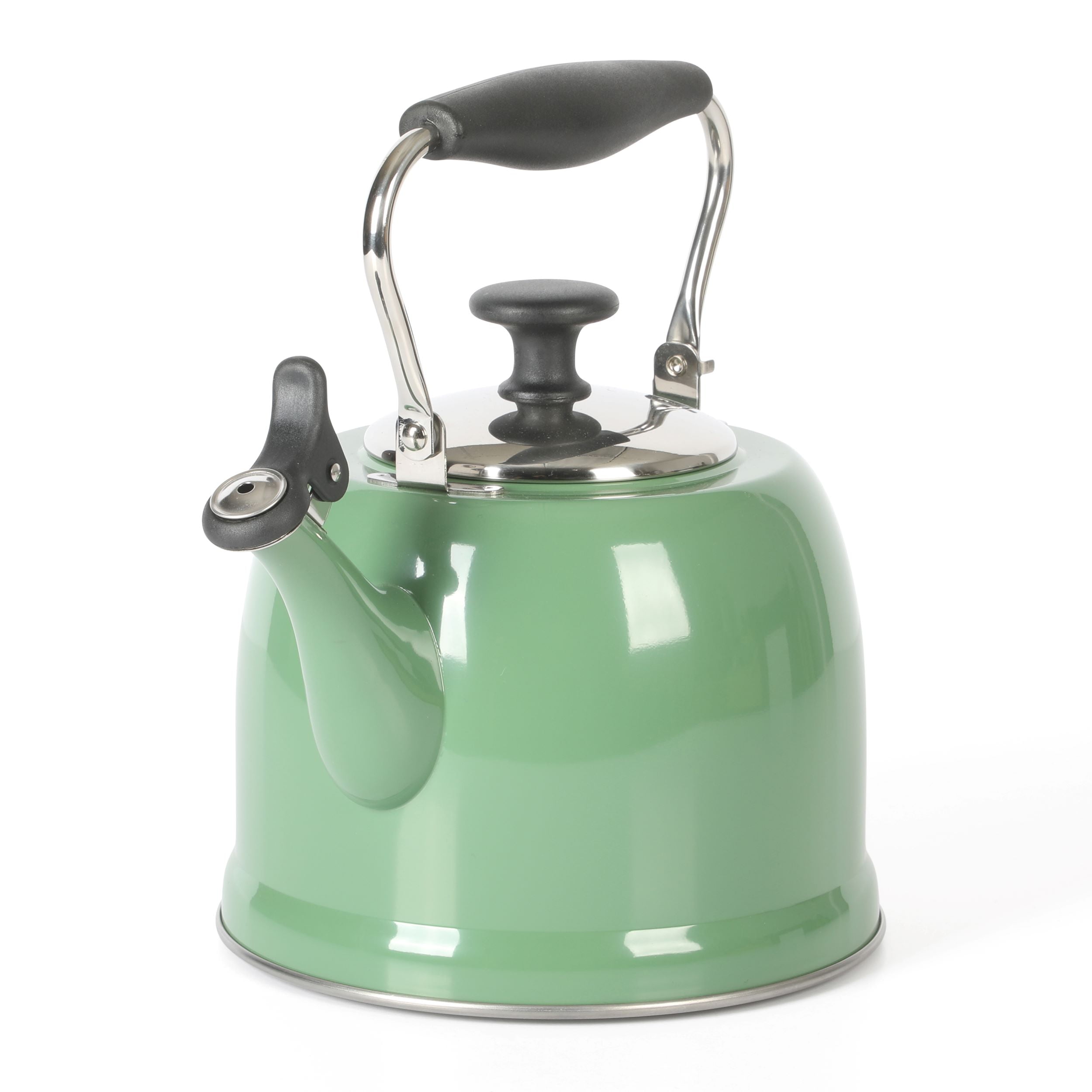 Martha Stewart Induction Stovetop Kettle with Lid, Stainless Steel, Sage