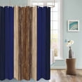 thumbnail image 3 of Fabric Shower Curtain Navy Blue Gradient Brown Rustic Wood Grain Texture Shower Curtains with 12 Hooks Waterproof Machine Washable Bath Curtains for Bathroom, 48x 72in, 3 of 6