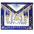 thumbnail image 2 of Past Master Blue Lodge California Regulation Apron – Blue Silk, Masonic Regalia with Adjustable Belt, 2 of 5