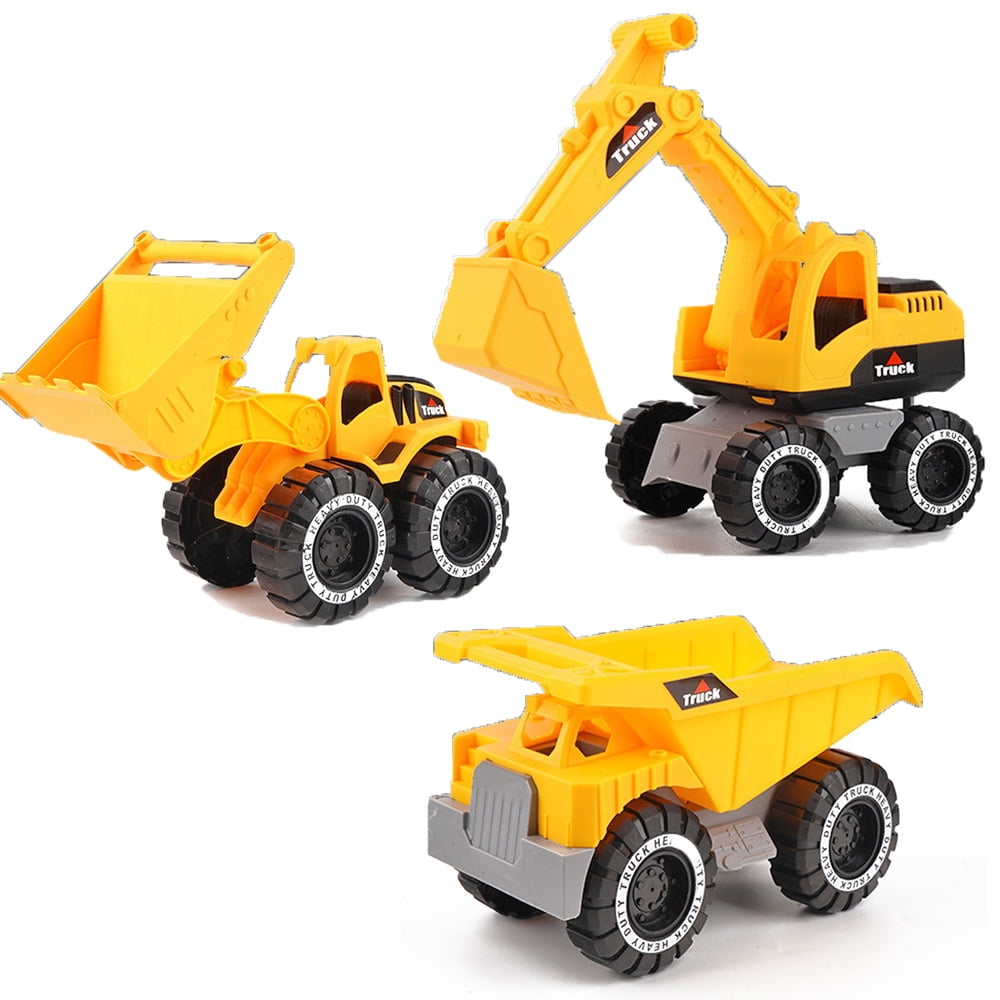 3Pcs Heavy Duty Construction Site Play Car Toy,Dump Truck,Excavator,Digger,Tractor,Model