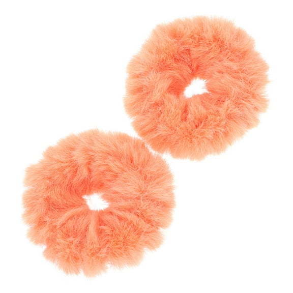 LULULION 2Pcs Furry Hair Tie Elastic Hair Accessories Faux Fur for Women Daily Use