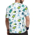thumbnail image 2 of Rocae Cartoon Sea Creatures for Men's Mesh Quick-Dry Short Sleeve Workout T-Shirt,Mens Crew Neck Tee Lightweight Soft Classic T Shirts X-Small, 2 of 9