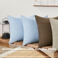 thumbnail image 3 of Deconovo Spring Pillow Covers 18x18 inch Sky Blue Square Burlap Cushion Cases for Bedroom, Pack of 4 (Covers Only), 3 of 9