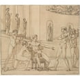 thumbnail image 2 of François-André Vincent 13x12 Gold Ornate Wood Frame and Double Matted Museum Art Print Titled - The Clemency of Augustus (Corneille, Cinna, V, 3) (1788), 2 of 4