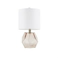 thumbnail image 2 of Ergode Geometric Glass Table Lamp - Pink Base, White Drum Shade - Sleek and Minimalist Design - 60-inch Clear Cord - Type-A Light Bulb Required (Not Included), 2 of 3