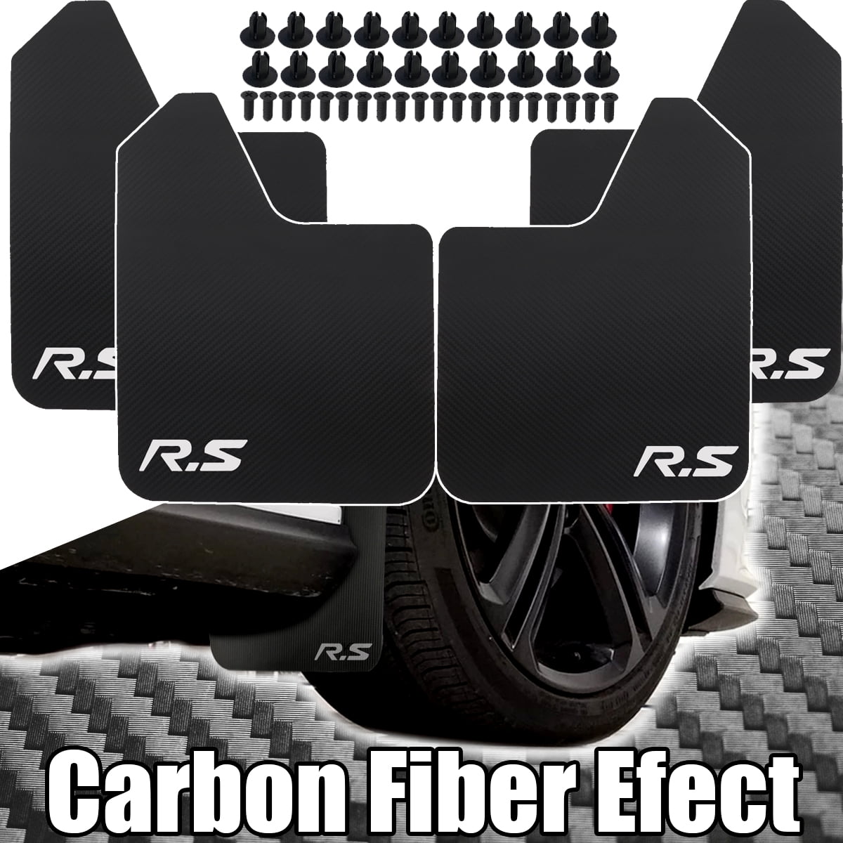 4X Carbon Fiber Universal Mud Flaps Splash Guards Mudguards for Car Pickup SUV Van Truck