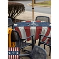 thumbnail image 5 of Outdoor Tablecloth with Umbrella Hole for Patio/Picnic/Party/Camping, Western American Flag Waterproof Table Cloth Square Cover Washable, Red White Striped Vintage (54"x 54"), 5 of 8