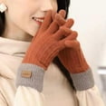 thumbnail image 2 of Guantes de pantalla táctil para mujer, de invierno, bonitos, de estilo coreano, de terciopelo, de punto grueso, de lana, con cinco dedos, para ciclismo, cálidos y resistentes al frío, para, 2 of 6