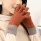 thumbnail image 2 of Guantes de pantalla táctil para mujer, de invierno, bonitos, de estilo coreano, de terciopelo, de punto grueso, de lana, con cinco dedos, para ciclismo, cálidos y resistentes al frío, para estudiantes, 2 of 6