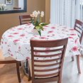 thumbnail image 3 of EIGTHTAIL Nappe de Maison en Vinyle Ronde 59” Dia Motif de Fleurs Rouges Imperméable, 3 of 7