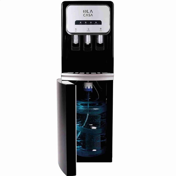Dispensador de Agua Ola Casa Negro con Agua Fría de 10 a 15 °C y Caliente hasta 90 °C con Almacenamiento Inferior