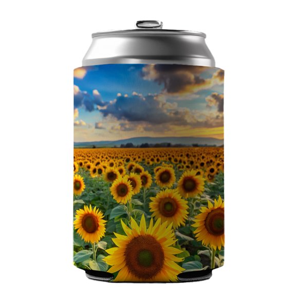 Field Of Sunflowers Drink Beer Soda Insulated Sleeve Holder Can Cooler Hugger