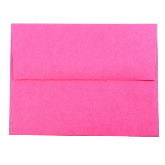 JAM Paper A2 Envelopes, 4 3/8 x 5 3/4, Fuchsia Pink, 50 per Pack