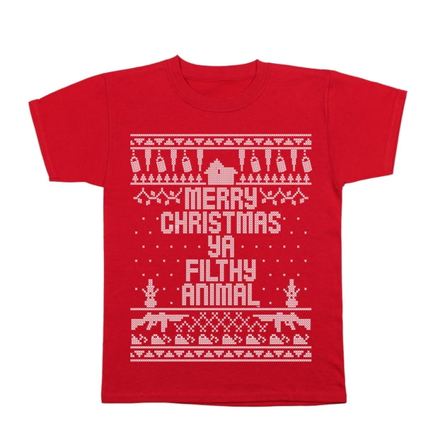 merry christmas ya filthy animal youth shirt