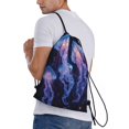thumbnail image 3 of Drawstring Backpack - Floating Space Jellyfish A Splash Proof Small Drawstring Gym Bag for Women Men, Cinch Sports String Bag Backpack for Travel Swimming Beach, 3 of 8