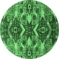 thumbnail image 1 of Ahgly Company Indoor Round Oriental Emerald Green Industrial Area Rugs, 3' Round, 1 of 4