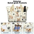 thumbnail image 2 of Tote Bag for Women - Cartoon Corgi Dog and Footprints Shoulder Bag - Large Utility Work Duffle Bag with Zipper Handbag for Travel, Work, Sprots, 2 of 5