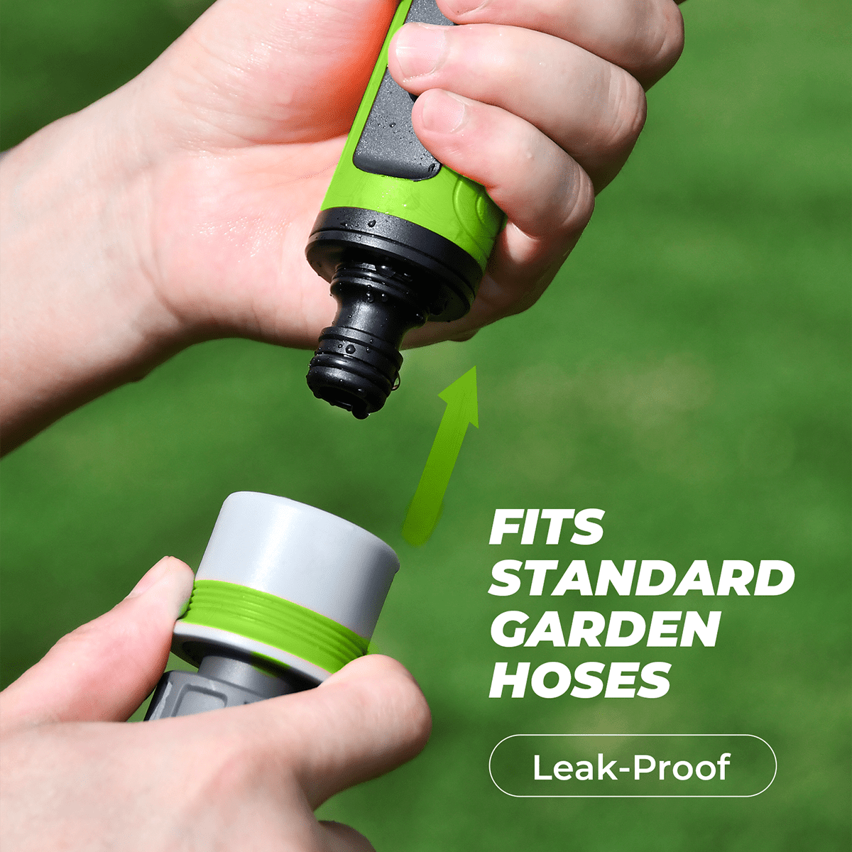 RainPoint Garden Hose Nozzle Thumb Control, Detachable High Pressure 3-Spray Patterns Nozzle and Extra Large 8-Spray Patterns Nozzle for Watering and Cleaning