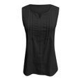 thumbnail image 4 of Razzly Women's Solid V-Neck Chiffon Vest Stretch Sleeveless Loose Fit Comfortable Top(Black,S), 4 of 7