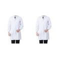 thumbnail image 4 of heritaly White Lab Coat Buttons Down Unisex Short Sleeve School Factory Workwear Work Clothes Men Internship Thick Dustproof Long Sleeve XXL 2Set, 4 of 6