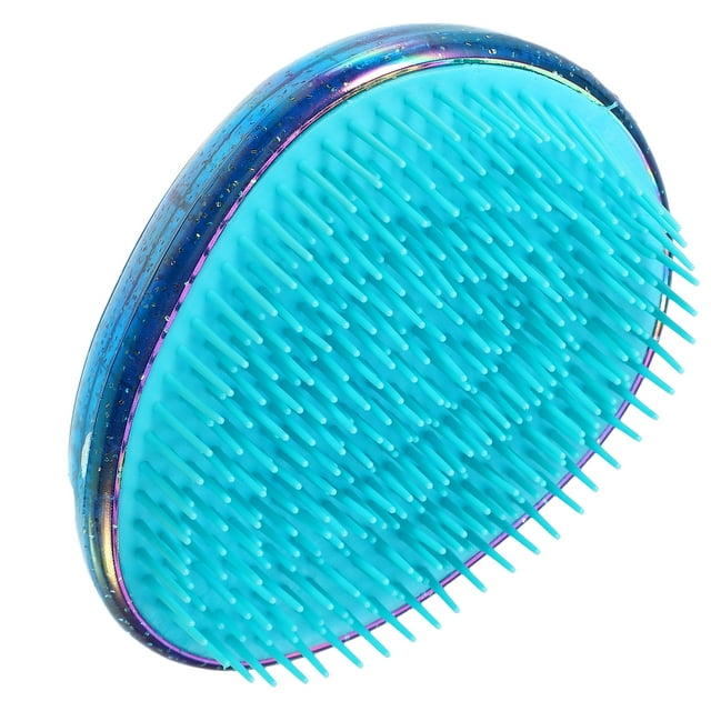 Cepillo de cabello portátil Unique Bargains, cepillo de masaje en forma de huevo mini para mujeres, color azul
