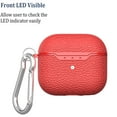 thumbnail image 3 of Allytech Case Compatible with AirPods 3rd Generation (2021 Released), Lychee Texture PU Leather Anti-Scratch Skin with Key-Chain Accessories for Women Men Case for Air-Pods 3 2021, Red, 3 of 5