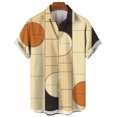 thumbnail image 3 of Camisa hawaiana con estampado geométrico para hombre, blusa holgada de manga corta con estampado 3D y empalmes coloridos, camisas hawaianas con solapa, 3 of 5