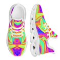 thumbnail image 1 of Zapatillas deportivas psicodélicas negras de moda para hombre, transpirables, con cordones ligeros, de malla, personalizadas, 1 of 6