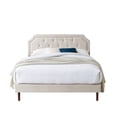 thumbnail image 6 of BSHTI King Size Platform Bed Frame with Adjustable Upholstered Headboard – Solid Wood Frame, 12 Wood Slats, Center Support Leg, No Box Spring Needed,Beige, 6 of 10