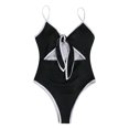 thumbnail image 4 of Traje de baño sexy con sujetador acolchado de playa de color sólido de una pieza para mujer Fridja  nalpqowj51704, 4 of 9