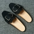 thumbnail image 4 of NOKIO Buckle Flats Comfortable Slip on Women Mules Flats Shoes Backless Loafers Women's Spring And Autumn New Flat Square Head Casual Shoes Women'S Flat Mules, 4 of 7