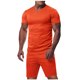 thumbnail image 1 of Pantalones de Cordón para Hombre Color Sólido Casual Ejercicio Bolsillo Pantalones Cortos Manga Corta V-Cuello Blusas Conjuntos, 1 of 7