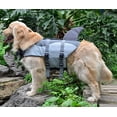 thumbnail image 5 of Chaleco salvavidas para perros pequeños, chaleco salvavidas para mascotas con flotación de tiburón ajustable con mango de goma suave para nadar y navegar gris brillar Juguete, 5 of 5