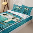 thumbnail image 3 of Homewish Kids Camping Themed Zipper Full Size Comforter Sets with Fitted Sheet and 2 Pillowcases,Country Farmhouse Cabin Style Zipper Bedding Set For Boys,Reversible,4 Pieces, 3 of 7