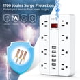 thumbnail image 4 of Protector contra sobretensiones Power Strip AOFO con 6 puertos USB (1 USB C), 4 of 7