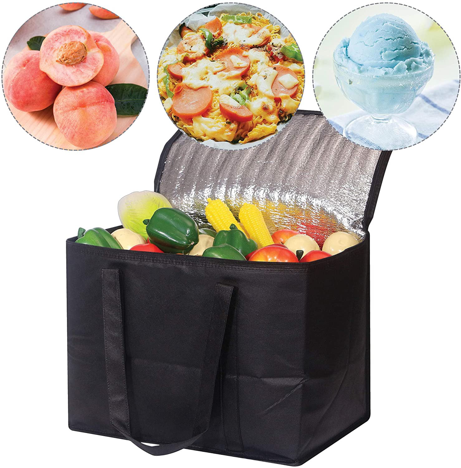  ZOOFOX Insulated Food Delivery Bag, 22 x 13 x 12 Large  Waterproof Catering Supply Bag with Zipper and Handle, Reusable Food Warmer  Bag for Uber Eats, Doordash, Restaurants, Catering : Industrial